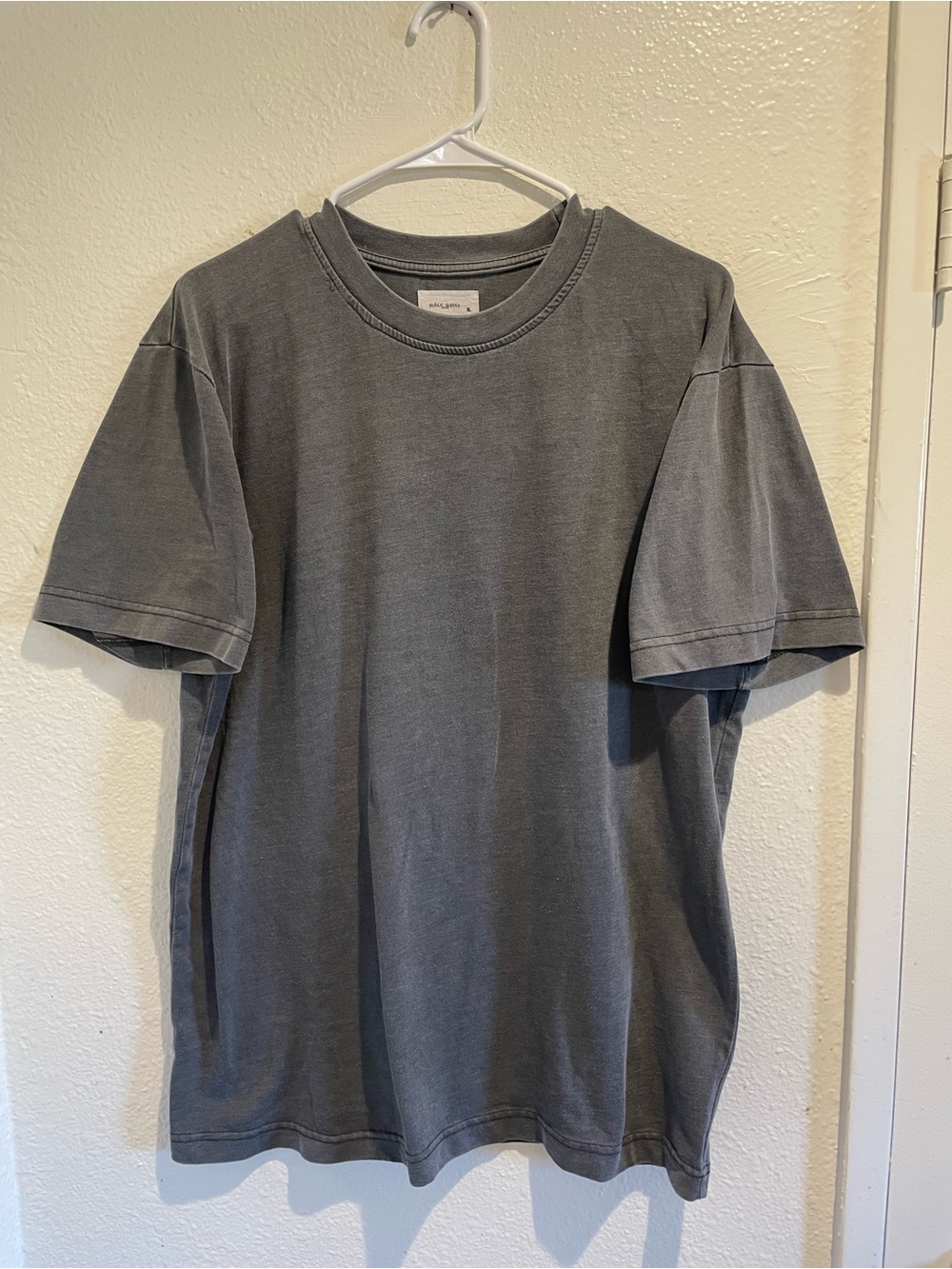 Public Supply NYC Washed Charcoal Grey Blank T-Shirt Men's Size XL